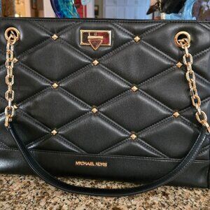 Michael Kors Studded Handbag Black with Gold Studs